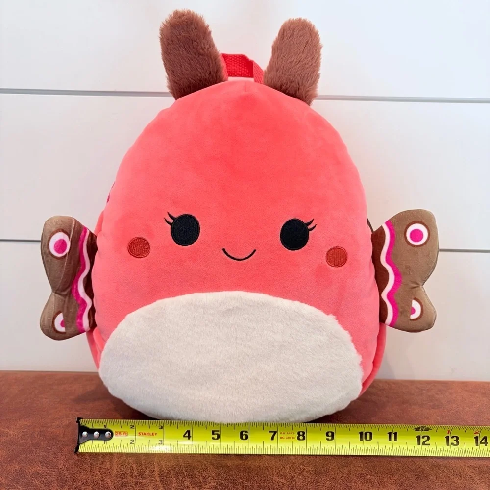 Squishmallows Mirren the Moth Plush Backpack Pink Kidcore Bag Soft Girl RARE
